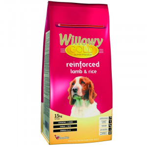 WILLOWY GOLD DOG REINFORCED LAMB sausā barība suņiem Jērs, rīsi 15kg